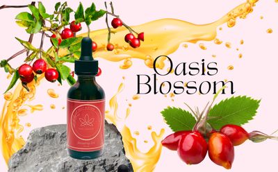Oasis Blossom Rosehip Oil for Face, Skin Hair 100 Pure Certified USDA Organic Cold Pressed Unrefined Rosehip Oil Hydrating, Moisturizing, Nourishing, Anti-Aging 2 Fl Oz.