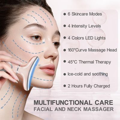 youngfocus Face-Neck-Massager, Vibration, Cooling and Thermal Functions for Multifunctional Skin Care, Anti-Aging Face Massager Improve, Firm, Tightening and Smooth (Pink)