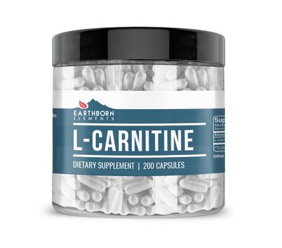 Earthborn Elements L-Carnitine (200 Capsules), Pure Undiluted, No Additives