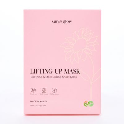 SUN GLOW VEGAN LIFTING UP MASK from Herbal Ingredients Soothing and Moisturizing Sensitive Skin Korean Skincare Home Care Skincare Mask (0.88oz 25g 5Packs)