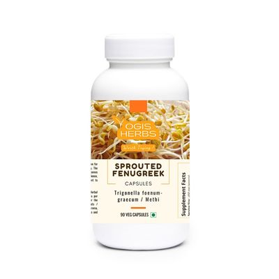 YOGIS HERBS Sprouted Fenugreek Capsules - 100 Natural Herbal Supplement for Healthy Digestion, Metabolism Hair Care - 90 Veg Capsules