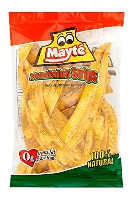 Mayte Plantain Chips Platanitos Real Plantain Strips Cooked In Palm Oil, Light Salted, 100 Natural 0g Trans Fat Big Bag of 12.35 oz