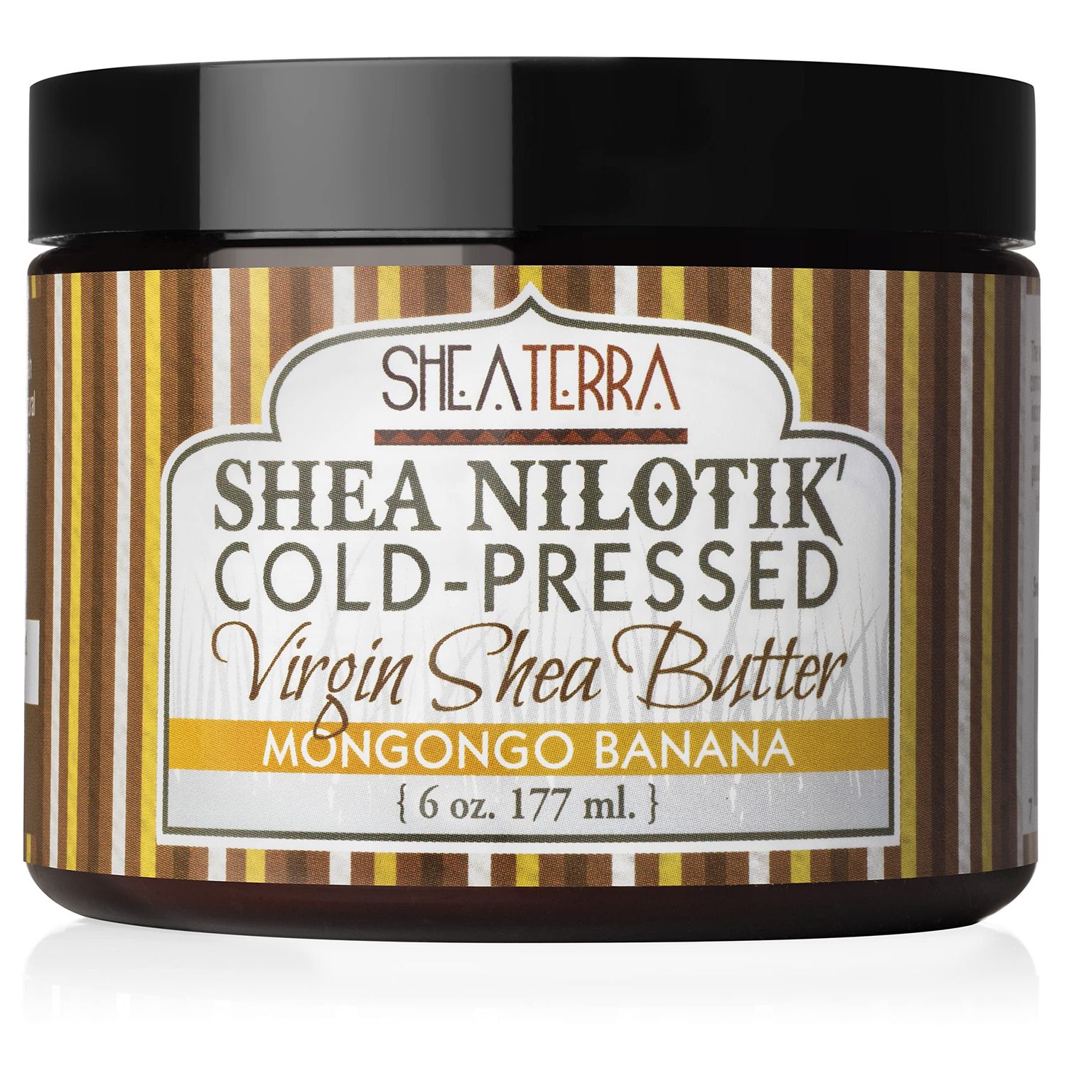 Shea Terra Organics 100 Organic Cold-Pressed Virgin Shea Butter - Mongongo Banana Natural Anti-Aging Daily Skin, Nails Hair Cream to Soften Hydrate Dry Skin Reduce Stretch Mark - 6 oz