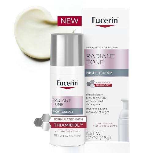 Eucerin Radiant Tone Night Cream, Dark Spot Corrector for Face with Thiamidol, Helps Visibly Reduce the Look of Persistent Dark Spots, 1.7 Oz Bottle