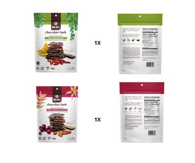 Britt Dark Chocolate Bark 2-Pack - 70 Cacao with Chia, Passion Fruit Goji Quinoa, Cranberries Cacao Nibs - Vegan, Gluten-Free, Non-GMO - Gourmet Snack Made in Costa Rica - 4.7 oz Each