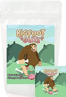 BigFoot Guts Gummy Mixed Fruit Flavored Body Parts Fun Unique Halloween Candy Gag Gift for Birthday Girls, Boys, Kids Teens (5.5 Ounces)