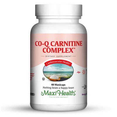 Maxi Health Coq Carnitine Complex - Coenzyme Q10 L-Carnitine - Heart Health - 60 Capsules - Kosher (CAR)