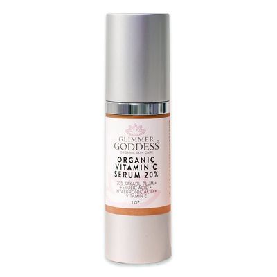 Glimmer Goddess Organic Vitamin C Face Serum with Kakadu Plum Hyaluronic Acid - Hydrating Revitalizing, 1 oz