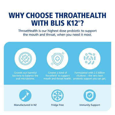 BLIS ThroatHealth Oral Probiotics Value Pack, 2.5 Billion Cfu, Throat Immunity Support and Oral Health for Adults and Kids, Sugar-Free Lozenges, Vanilla Flavored, 60 Supply