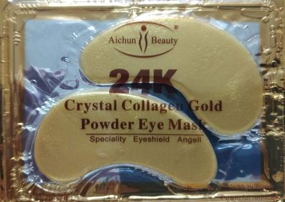NYKKOLA 50 Pairs 24K Gold Eye Mask Powder Crystal Gel Collagen Natural Eye Pads For Anti-Aging Moisturizing Reducing Dark Circles, Puffiness, Wrinkles