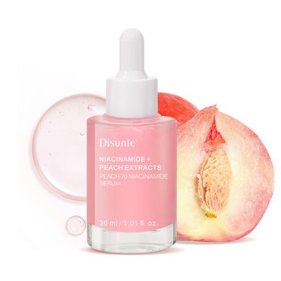 Peach 70 Niacinamide Serum, Peach Fruit Extract Serum Vitamins C and E, Enhances Skin Eadiance, Deeply Hydrates, Repairs and Soothes, and Provides Natural Soothing Protection