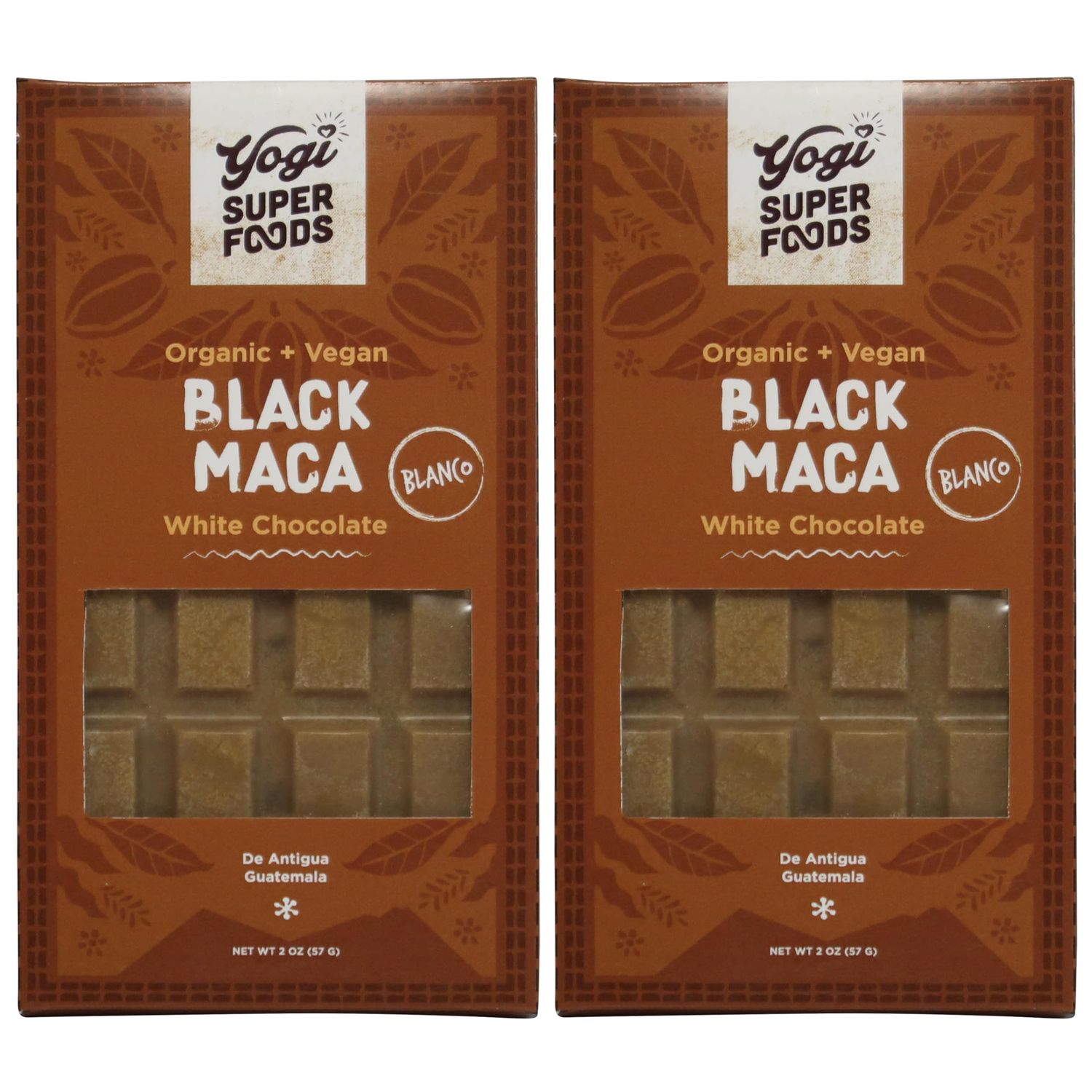 Yogi Super Foods Vegan White Chocolate with Maca, Healthy Organic for Energy Boost made from Raw Cacao Butter, Gluten Free Oats, Sweetened with Panela Sugar, Macadamia Nuts, Pumpkin Seeds - 2 Pack