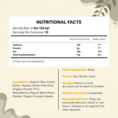 Yogi Super Foods Vegan White Chocolate with Maca, Healthy Organic for Energy Boost made from Raw Cacao Butter, Gluten Free Oats, Sweetened with Panela Sugar, Macadamia Nuts, Pumpkin Seeds - 2 Pack