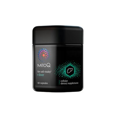 MitoQ Liver Premium CoQ10 Antioxidant - Contains Mitoquinol Mesylate, Choline, Milk Thistle, Selenium - Supports Metabolism, Liver Health, Body s Natural Detoxification Cell Vitality (60 Capsules)
