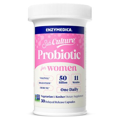 Enzymedica SubCulture Probiotics for Women&#39;s Vaginal Urinary Health, 50 Billion CFU, Supports Immune Digestive Health Regularity, 30 Count