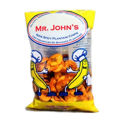 MR. JOHN&#39;S Ripe Spicy Plantain Chips - Chewy Crunchy - Gluten Free, Natural Ingredients MSG Free (150gm, 5 Pack)