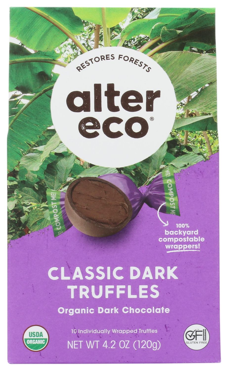 Alter Eco Classic Dark Organic Chocolate Truffles, 4.2 Ounce (Pack of 8)