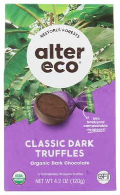 Alter Eco Classic Dark Organic Chocolate Truffles, 4.2 Ounce (Pack of 8)
