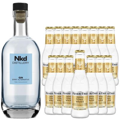 Nkd Distillery Gin Alternative Premium Non-Alcoholic Spirit - Zero Alcohol - With Fever Tree Tonic [ 15 Pack ]
