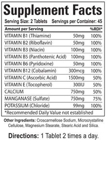 Organic Farms Vitamins Ultra B Complex Minerals - 90 Tablets - 100 Natural Dietary Supplement