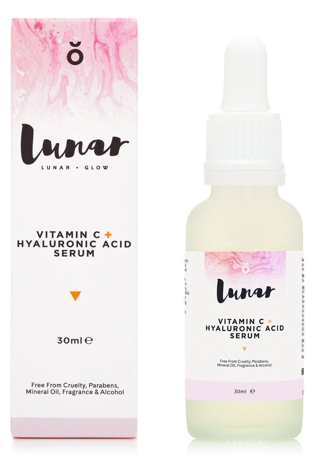 Vitamin C Hyaluronic Acid Serum by Lunar Glow. A Natural Anti Ageing Serum For Your Face Skin. 1 fl.oz - 30ml.