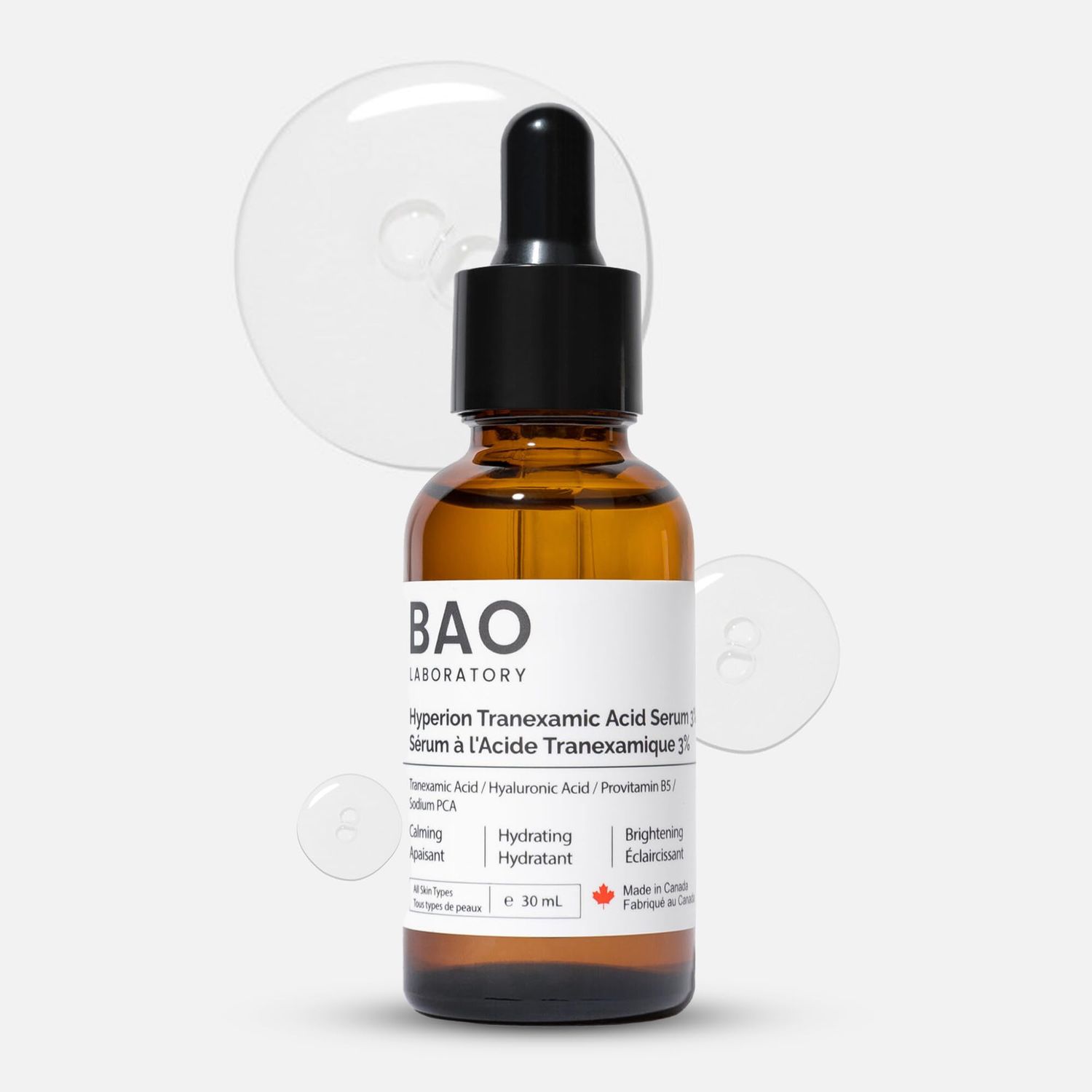 BAO Laboratory 3 Tranexamic Acid Serum with Provitamin B5Hyaluronic Acid - Soothing Hydrating Radiant Skin Formula - 30ml