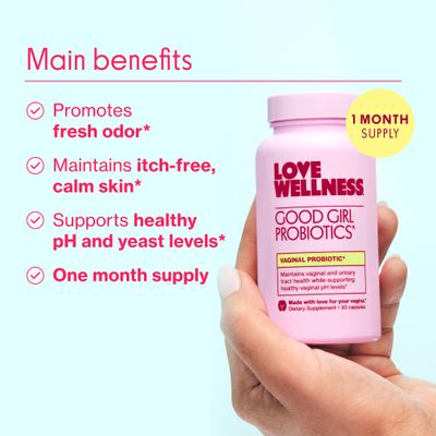 Love Wellness Good Girl Probiotics and Healthy V Vitamin Womens Wellness Duo Womens Probiotics Supplements for pH Balance and Vaginal Health