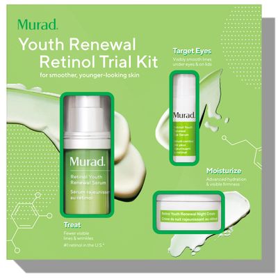 Murad Youth Renewal Retinol Trial Kit - 3-Piece Trial-Size Kit 102 Value - Anti-Aging Retinol Skincare Set - Retinol Serum for Face, Retinol Eye Serum, Retinol Night Cream