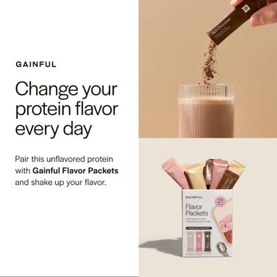 Gainful Lean Plant Protein Powder, 20g Plant Protein per Serving, Unflavored, Supports Lean Muscle, Metabolism, Satiety, with Green Tea Extract, Digestive Enzymes, Organic Fiber, Vegan, 14 Servings