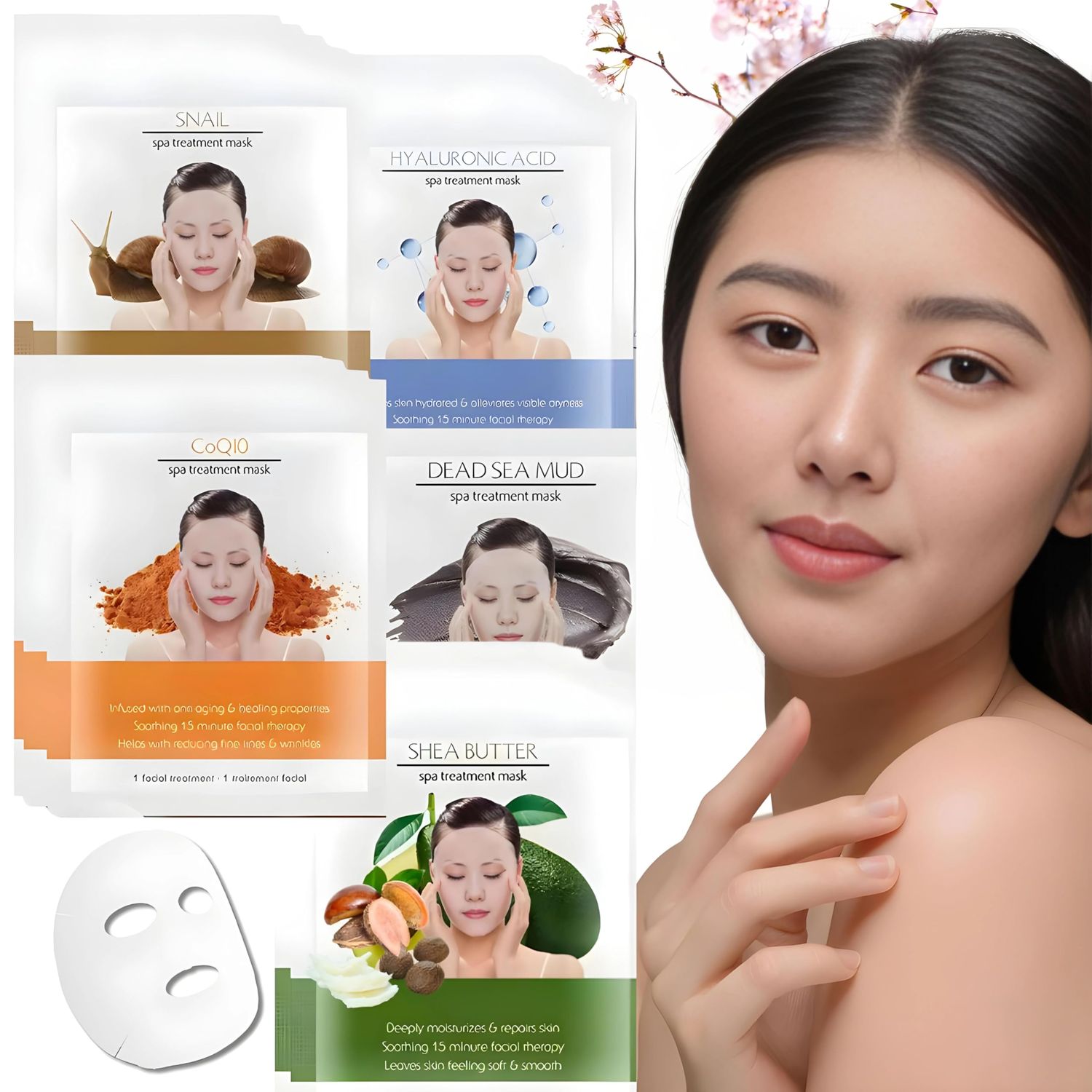 Facial Self Care Masks Skincare 10-Pack Variety Spa Day Gifts for Women