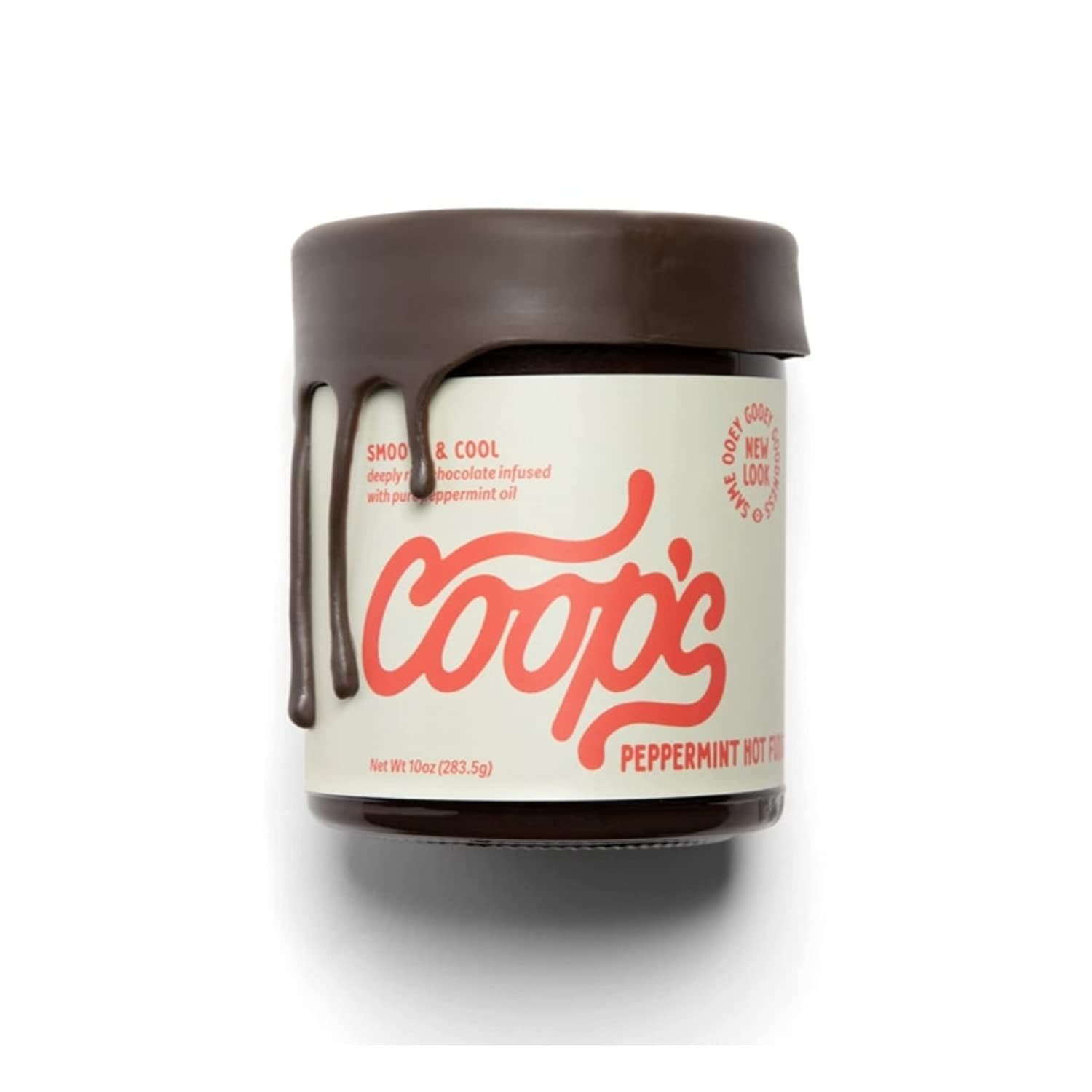 Coop&#39;s Peppermint Hot Fudge, All Natural Peppermint Hot Chocolate Gift Non GMO Chocolate Ice Cream Toppings Sundae Desserts, 10 Ounce