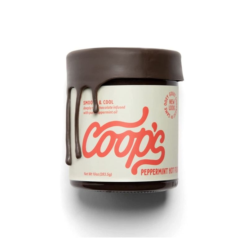Coop's Peppermint Hot Fudge, All Natural Peppermint Hot Chocolate Gift Non GMO Chocolate Ice Cream Toppings Sundae Desserts, 10 Ounce