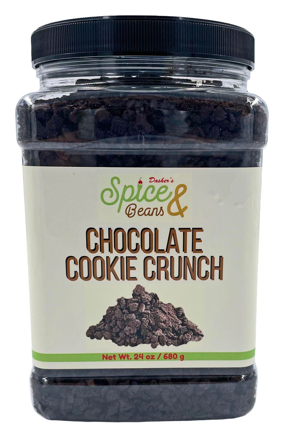 Chocolate Cookie Crunch Ice Cream Topping Cake Decoration by Dasher&#39;s Spice Beans 24 oz.