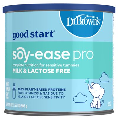 Good Start Dr. Brown&#39;s Soy-ease Pro Baby Formula Powder, for Sensitive Tummies, Dairy Free and Lactose Free for Fussiness and Gas, Non-GMO, 20 Oz