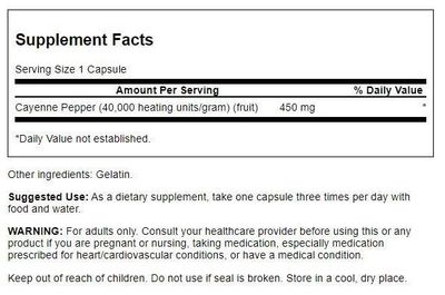 Swanson Cayenne - Herbal Supplement Promoting Digestion, Circulation Metabolism Support - Natural Formula May Support Heart Health - (300 Capsules, 450mg Each)