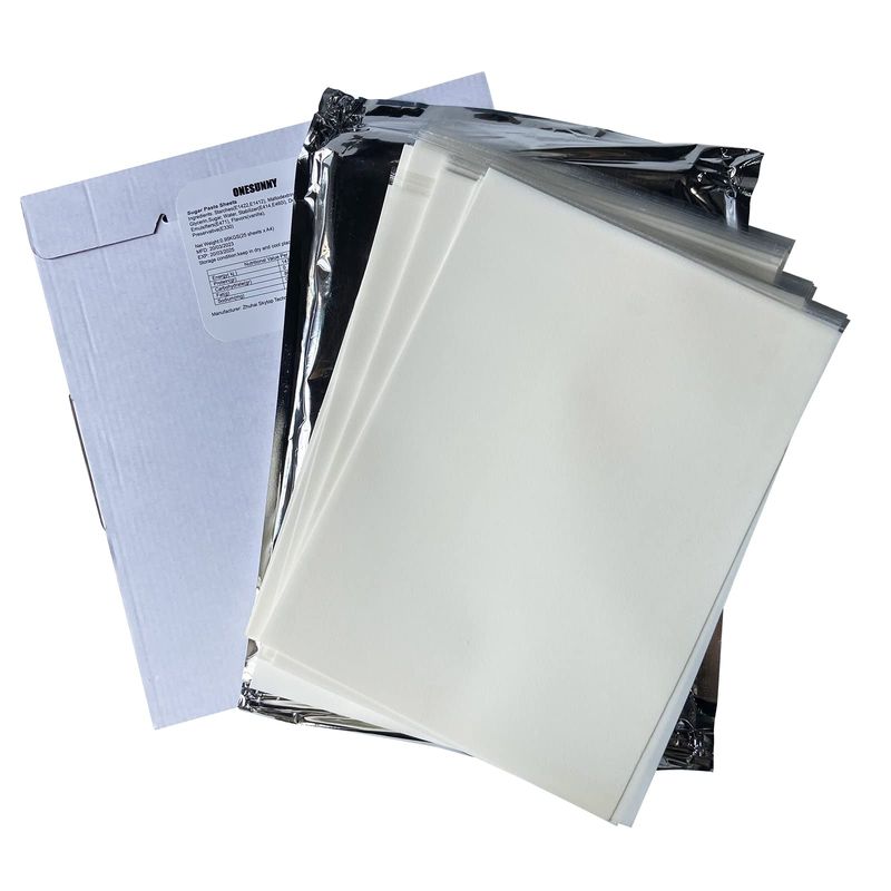 ONESUNNY A4 Size 25 Sheets Frosting Sheets Edible Sugar Papers Icing Paper for Cake Decoration 11.7&quot;8.3 &quot;Cake Decorating Tools