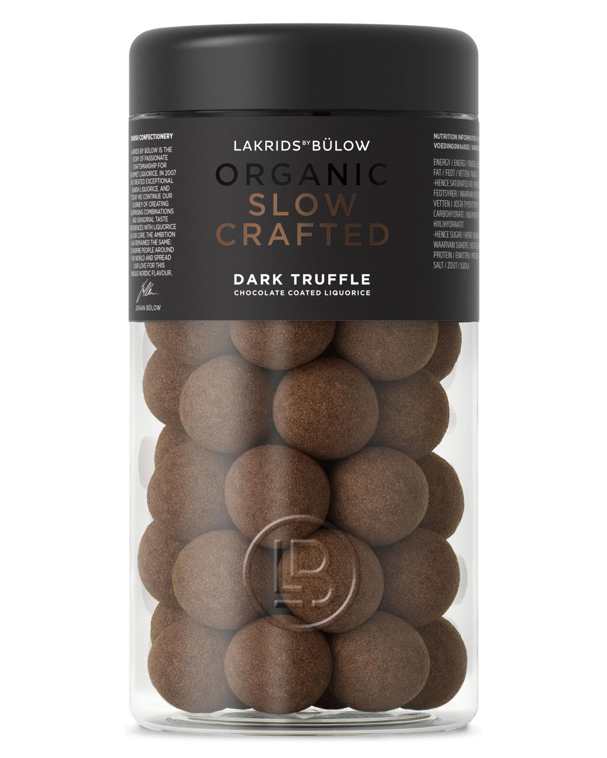 LAKRIDS BY B LOW - Dark Truffle - 9.35 OZ - Organic Chocolate Coated Gourmet Licorice from Scandinavia - Gluten Free Gelatine Free - Danish Candy