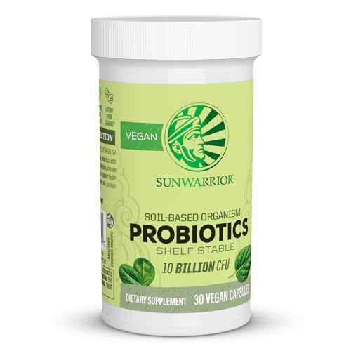 Sunwarrior Probiotics Soil-based Vegan Capsules 10 billion CFU for Digestion Soy Free Gluten Free Dairy Free 30 CT