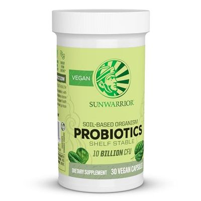 Sunwarrior Probiotics Soil-based Vegan Capsules 10 billion CFU for Digestion Soy Free Gluten Free Dairy Free 30 CT