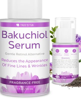 Tree To Tub Bakuchiol Face Serum - Gentle Hydrating Retinol Serum for Face with Hyaluronic Acid Peptides for All Skin Types