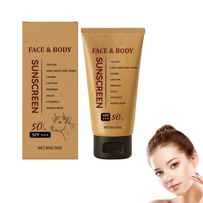 Mineral Tallow Sunscreen SPF 50 - Safest Organic Natural Tallow Sunscreen - Clean Non-Greasy Formula for Face and Body