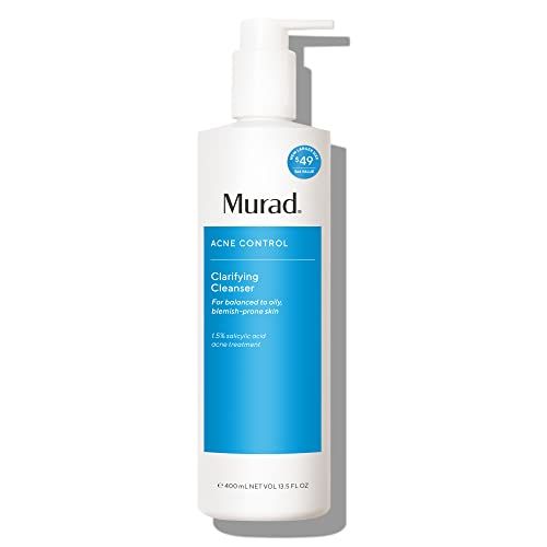 Murad Clarifying Facial Cleanser - Acne Control Salicylic Acid Green Tea Extract Face Wash - Exfoliating Acne Skin Care Treatment Backed by Science (13.5 Fl Oz Jumbo)