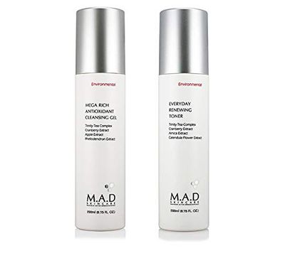 M.A.D SKINCARE MAXIMUM ACTIVE DERMACEUTICALS Environmental Duo Set - Mega Rich Antioxidant Cleansing Gel- Everyday Renewing Toner