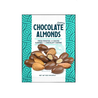 Chocolate Covered Almonds, 6 Bags (30 oz Total) - 5 oz Per Bag, Fresh Roasted, Salted Almonds in Chocolate Coating - Perfect for Gifting and Sharing