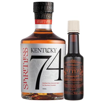ChromaCast Kentucky 74 Distilled Non-Alcoholic Whiskey Bundle with Australian Barrel Spice Old Fashioned - Premium Zero-Proof Liquor Spirits for a Refreshing Experience