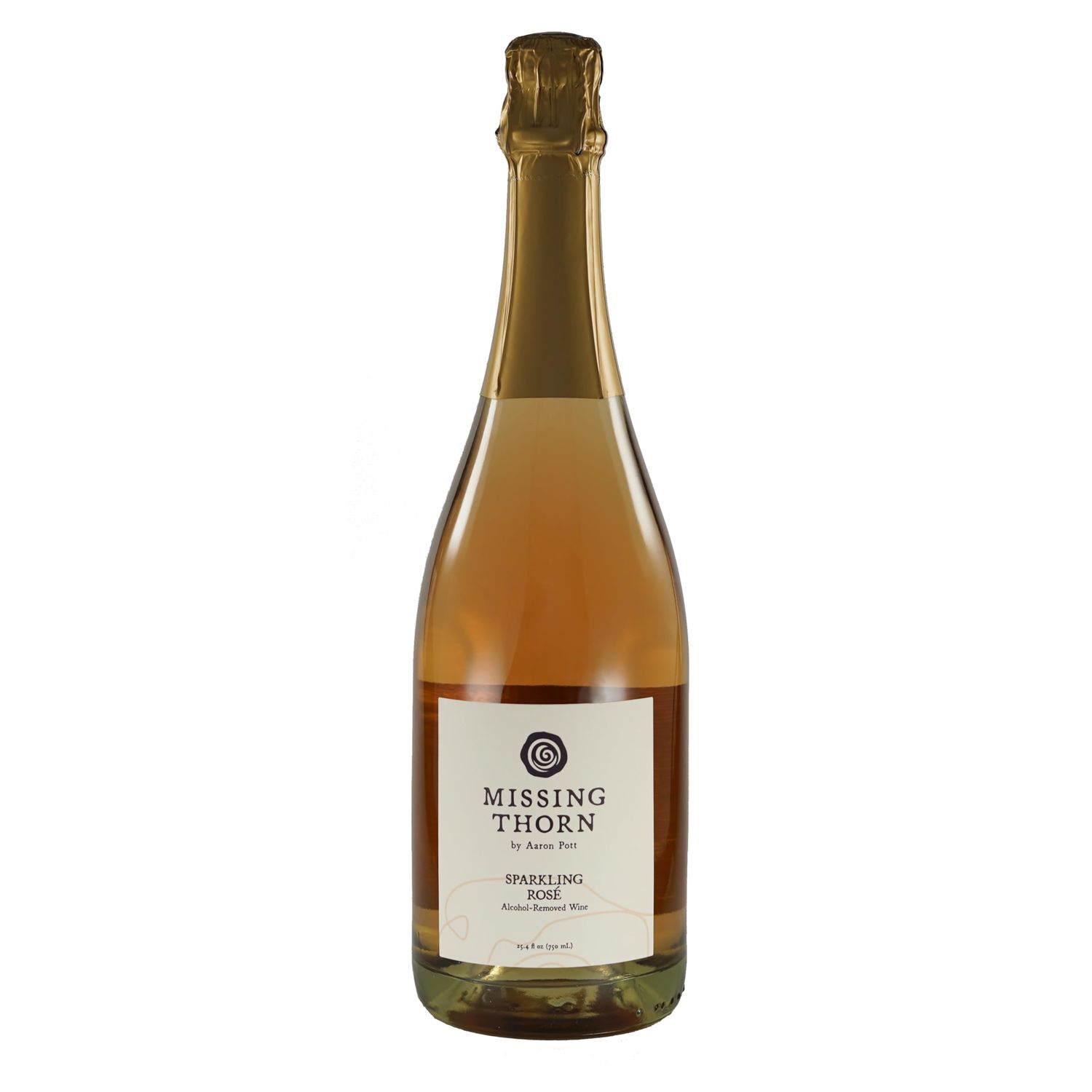 Missing Thorn Sparkling Rose Alcohol-Removed Wine by Aaron Pott - Sip Clean Non-Alcoholic Wine with Pomegranate Cranberry Notes - Low Sugar, Vegan, Gluten-Free