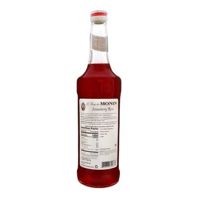 Monin - Strawberry Rose Syrup, Strawberry Rose Flavoring, Strawberry Rose Flavored Syrup, Coffee Flavoring, Natural Flavoring, Great for Lattes, Teas, Lemonades, Cocktails, More (750 ml)