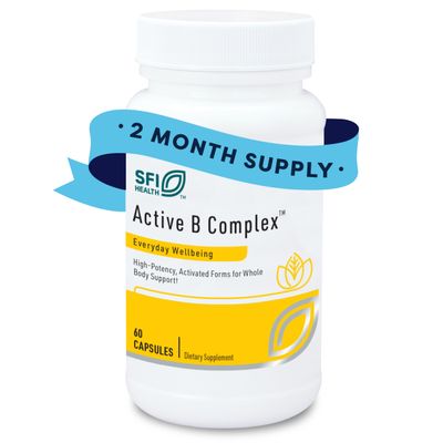 Klaire Labs SFI Health Active B Complex - Methylated Vitamin B Complex with Methyl Folate, B12, B6 and More - Support Healthy Energy, Brain, Liver Nerve Function (60 Capsules)
