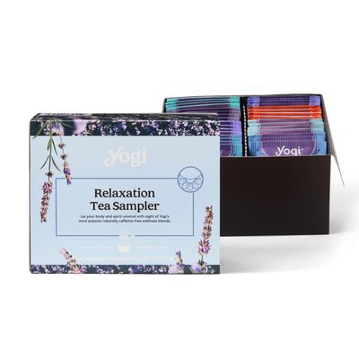 Yogi Tea Relaxation Sampler Box - Easter Basket Stress Relief Gifts - 8 Favorite Herbal Teas (32 Tea Bags) - Assorted Delicious Wellness Teas - Caffeine Free - Variety Pack Sampler