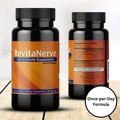 RevitaNerve - Neuropathy Nerve Support and Relief Revitalizing Supplement for Nerve Discomfort Once A Day Reduce Nerve Aches (Single Pack, 30 Count)